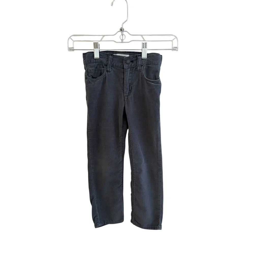 Old Navy Kids Gray Skinny Corduroy Pants Size 5T Adjustable Waist Rockstar‎